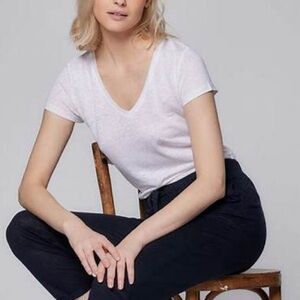 Majestic Filatures Du Lion 100% Linen Deluxe Tee Shirt Size 1 XS White.   11